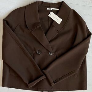 Leon Max Studio Chocolate Brown Drape Jacket – Women’s Medium – New With Tags